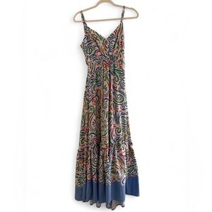 1. State Multicolor Paisley Maxi Dress with Blue Hem